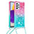 Samsung Galaxy A73 5G用シリコンケース ソフトタッチラバー ブリンブリン カバー 携帯ストラップ S01 サムスン ピンク