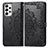 Samsung Galaxy A73 5G用手帳型 レザーケース スタンド パターン カバー サムスン ブラック