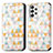 Samsung Galaxy A73 5G用手帳型 レザーケース スタンド パターン カバー S02D サムスン ホワイト