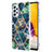 Samsung Galaxy A73 5G用シリコンケース ソフトタッチラバー バタフライ パターン カバー Y01B サムスン モスグリー