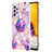 Samsung Galaxy A73 5G用シリコンケース ソフトタッチラバー バタフライ パターン カバー Y01B サムスン ラベンダー
