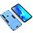Samsung Galaxy A9 (2018) A920用ハイブリットバンパーケース スタンド プラスチック 兼シリコーン カバー T02 サムスン ブルー