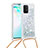 Samsung Galaxy A91用シリコンケース ソフトタッチラバー ブリンブリン カバー 携帯ストラップ S03 サムスン シルバー