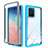 Samsung Galaxy A91用360度 フルカバー ハイブリットバンパーケース クリア透明 プラスチック カバー ZJ1 サムスン ブルー
