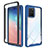 Samsung Galaxy A91用360度 フルカバー ハイブリットバンパーケース クリア透明 プラスチック カバー ZJ1 サムスン ネイビー