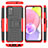 Samsung Galaxy F02S SM-E025F用ハイブリットバンパーケース スタンド プラスチック 兼シリコーン カバー JX5 サムスン レッド