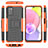 Samsung Galaxy F02S SM-E025F用ハイブリットバンパーケース スタンド プラスチック 兼シリコーン カバー JX5 サムスン オレンジ