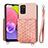 Samsung Galaxy F02S SM-E025F用極薄ソフトケース シリコンケース 耐衝撃 全面保護 マグネット式 バンパー S07D サムスン ピンク