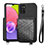 Samsung Galaxy F02S SM-E025F用極薄ソフトケース シリコンケース 耐衝撃 全面保護 マグネット式 バンパー S07D サムスン ブラック