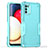 Samsung Galaxy F02S SM-E025F用ハイブリットバンパーケース プラスチック 兼シリコーン カバー QW1 サムスン ライトブルー