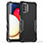 Samsung Galaxy F02S SM-E025F用ハイブリットバンパーケース プラスチック 兼シリコーン カバー QW1 サムスン ブラック