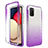 Samsung Galaxy F02S SM-E025F用前面と背面 360度 フルカバー 極薄ソフトケース シリコンケース 耐衝撃 全面保護 バンパー 勾配色 透明 JX4 サムスン パープル