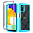 Samsung Galaxy F02S SM-E025F用360度 フルカバー ハイブリットバンパーケース クリア透明 プラスチック カバー ZJ5 サムスン ブルー