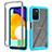 Samsung Galaxy F02S SM-E025F用360度 フルカバー ハイブリットバンパーケース クリア透明 プラスチック カバー ZJ4 サムスン ブルー
