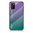 Samsung Galaxy F02S SM-E025F用ハイブリットバンパーケース プラスチック 鏡面 虹 グラデーション 勾配色 カバー LS1 サムスン マルチカラー