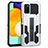 Samsung Galaxy F02S SM-E025F用ハイブリットバンパーケース スタンド プラスチック 兼シリコーン カバー ZJ1 サムスン ホワイト