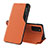Samsung Galaxy F02S SM-E025F用手帳型 レザーケース スタンド カバー QH1 サムスン オレンジ