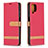 Samsung Galaxy F12用手帳型 レザーケース スタンド カバー B16F サムスン レッド