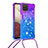Samsung Galaxy F12用シリコンケース ソフトタッチラバー ブリンブリン カバー 携帯ストラップ S01 サムスン パープル