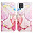 Samsung Galaxy F12用手帳型 レザーケース スタンド パターン カバー Y04B サムスン ピンク