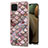 Samsung Galaxy F12用シリコンケース ソフトタッチラバー バタフライ パターン カバー Y03B サムスン ブラウン