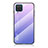 Samsung Galaxy F12用ハイブリットバンパーケース プラスチック 鏡面 虹 グラデーション 勾配色 カバー LS1 サムスン ラベンダー