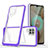 Samsung Galaxy F12用ハイブリットバンパーケース クリア透明 プラスチック 鏡面 カバー MQ1 サムスン パープル