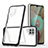 Samsung Galaxy F12用ハイブリットバンパーケース クリア透明 プラスチック 鏡面 カバー MQ1 サムスン ブラック