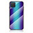 Samsung Galaxy F12用ハイブリットバンパーケース プラスチック 鏡面 虹 グラデーション 勾配色 カバー LS2 サムスン 