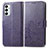 Samsung Galaxy F23 5G用手帳型 レザーケース スタンド 花 カバー サムスン パープル