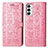 Samsung Galaxy F23 5G用手帳型 レザーケース スタンド パターン カバー S03D サムスン ピンク