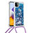Samsung Galaxy F42 5G用シリコンケース ソフトタッチラバー ブリンブリン カバー 携帯ストラップ S03 サムスン ネイビー