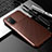 Samsung Galaxy F52 5G用シリコンケース ソフトタッチラバー ツイル カバー S01 サムスン ブラウン