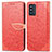 Samsung Galaxy F52 5G用手帳型 レザーケース スタンド パターン カバー S04D サムスン レッド