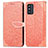 Samsung Galaxy F52 5G用手帳型 レザーケース スタンド パターン カバー S04D サムスン オレンジ