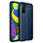 Samsung Galaxy F52 5G用シリコンケース ソフトタッチラバー レザー柄 カバー サムスン ネイビー