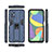 Samsung Galaxy F52 5G用ハイブリットバンパーケース スタンド プラスチック 兼シリコーン カバー マグネット式 T02 サムスン 