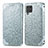 Samsung Galaxy F62 5G用手帳型 レザーケース スタンド パターン カバー S01D サムスン シルバー