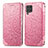 Samsung Galaxy F62 5G用手帳型 レザーケース スタンド パターン カバー S01D サムスン ローズゴールド