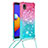 Samsung Galaxy M01 Core用シリコンケース ソフトタッチラバー ブリンブリン カバー 携帯ストラップ S01 サムスン ピンク