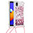 Samsung Galaxy M01 Core用シリコンケース ソフトタッチラバー ブリンブリン カバー 携帯ストラップ S03 サムスン レッド