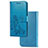 Samsung Galaxy M01 Core用手帳型 レザーケース スタンド 花 カバー サムスン ネイビー