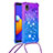 Samsung Galaxy M01 Core用シリコンケース ソフトタッチラバー ブリンブリン カバー 携帯ストラップ S01 サムスン 