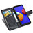 Samsung Galaxy M01 Core用手帳型 レザーケース スタンド バタフライ 蝶 カバー サムスン 