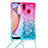 Samsung Galaxy M01s用シリコンケース ソフトタッチラバー ブリンブリン カバー 携帯ストラップ S01 サムスン ピンク