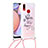 Samsung Galaxy M01s用シリコンケース ソフトタッチラバー ブリンブリン カバー 携帯ストラップ S02 サムスン ピンク