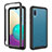 Samsung Galaxy M02用ハイブリットバンパーケース プラスチック 兼シリコーン カバー 前面と背面 360度 フル U01 サムスン ブラック
