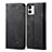 Samsung Galaxy M04用手帳型 布 スタンド サムスン ブラック