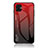 Samsung Galaxy M04用ハイブリットバンパーケース プラスチック 鏡面 虹 グラデーション 勾配色 カバー LS1 サムスン レッド