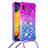 Samsung Galaxy M10S用シリコンケース ソフトタッチラバー ブリンブリン カバー 携帯ストラップ S01 サムスン パープル